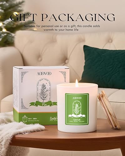 Miniatura 7 de AOOVOO Velas perfumadas de abeto para mujer, vela de aromaterapia con cristales en el interior, velas de soja de 10 onzas para el hogar, regalos de