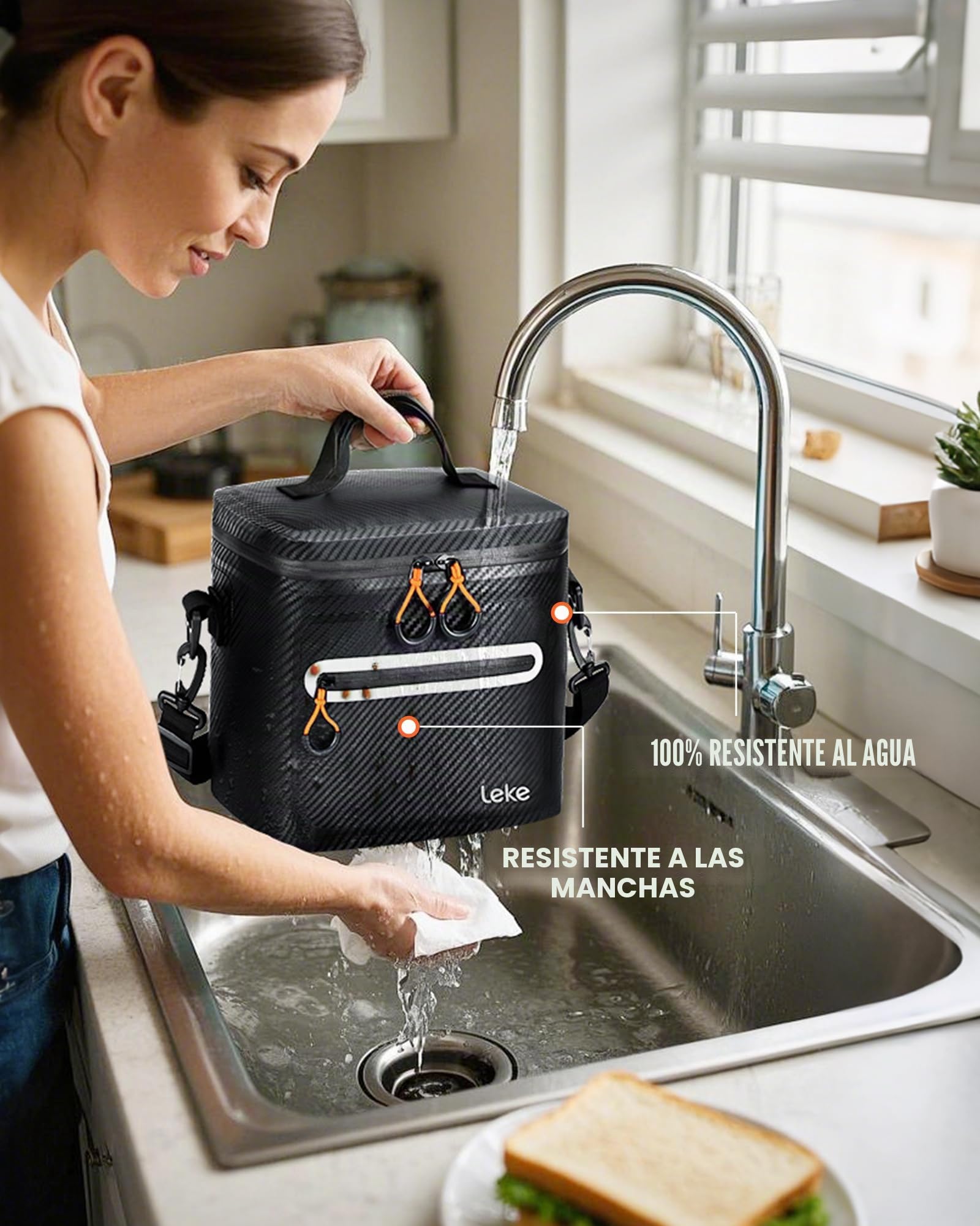 Lekesky Bolsa Termica Porta Alimentos 20 litros, Bolsa Nevera e Impermeable, Mantiene la Temperatura hasta 24 Horas, Ideal para Picnics, Acampadas, Excursiones a la Playa y Barbacoas,Negro