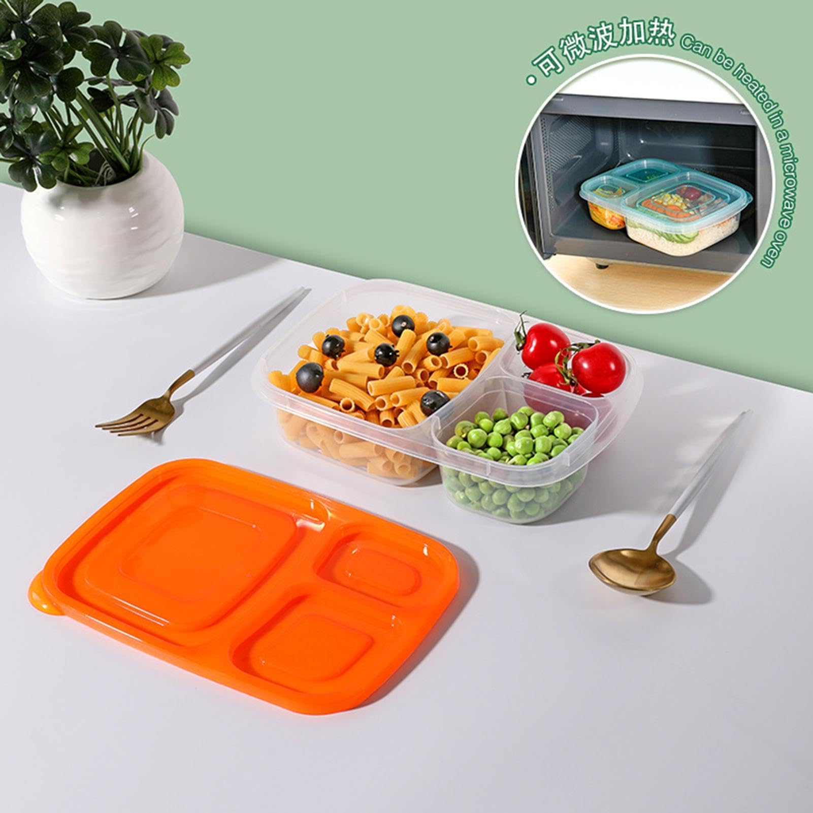 Recipientes Para Meal Prep De Comida Con 3 Compartimentos