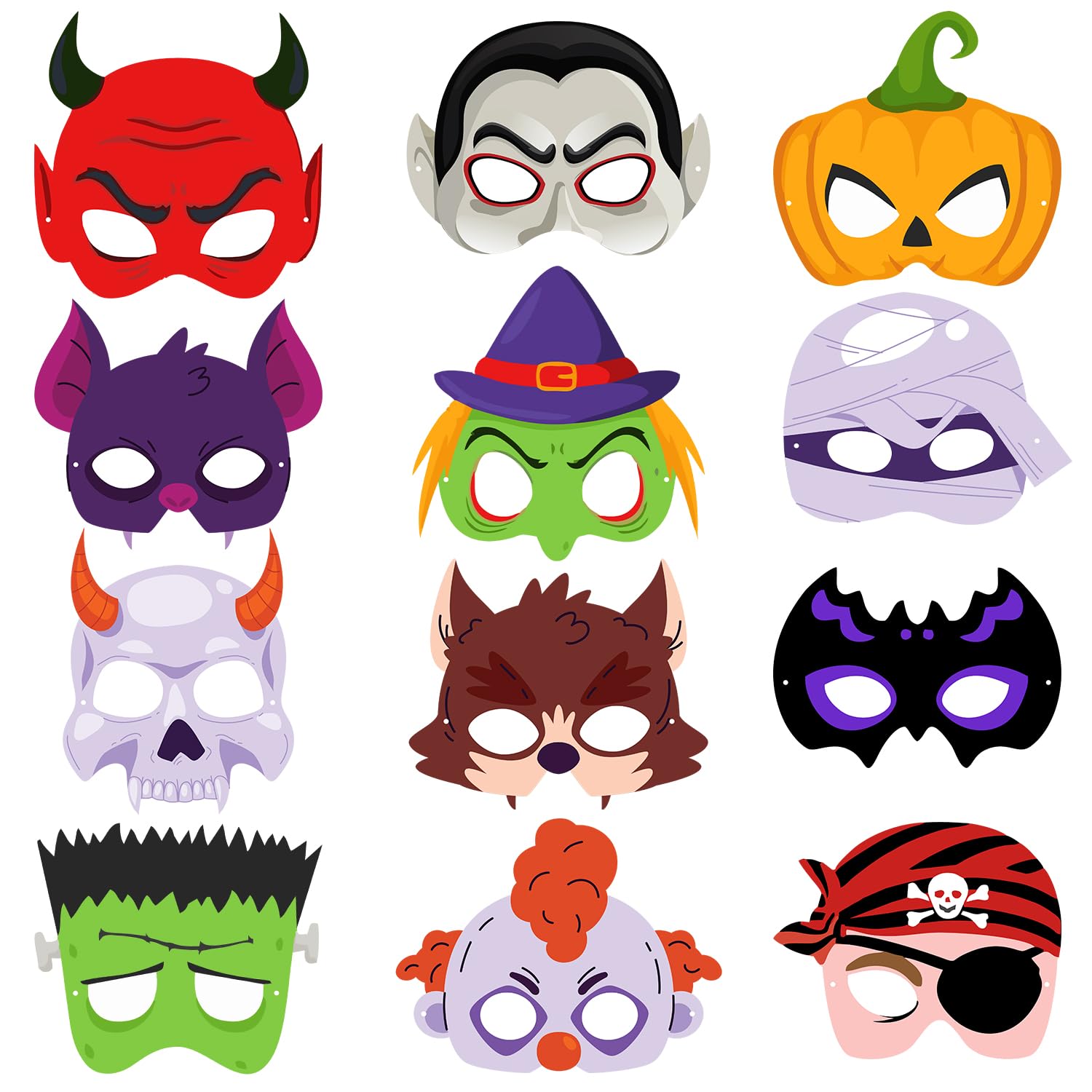ZYOZIQUE Halloween Theme Birthday Masks, Halloween Theme Masks for Kids/Halloween Theme Masks Props/Halloween Theme Birthday Party Decorations (Pack Of 12) (B0CJ72PYF8) Amazon Price History, Amazon Price Tracker