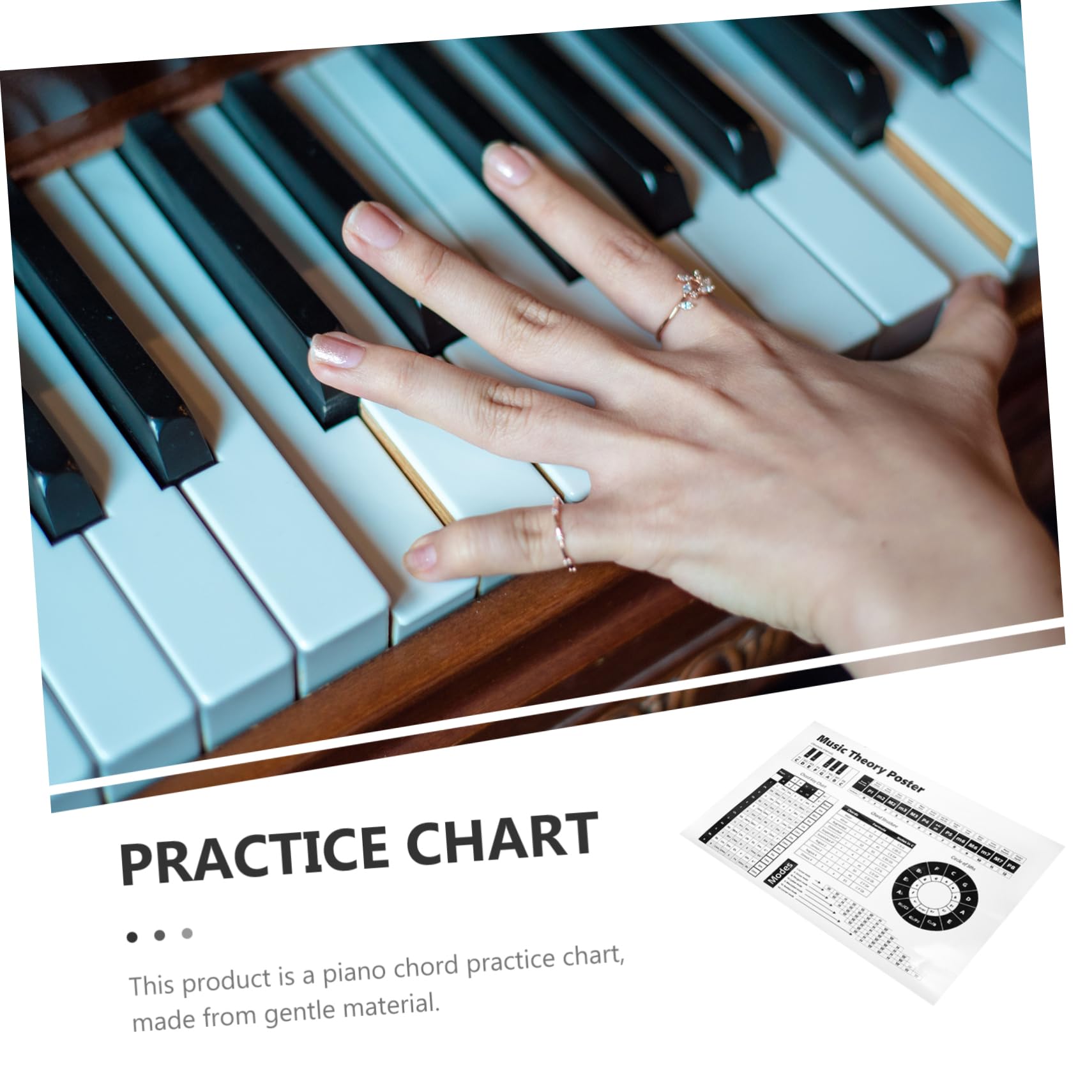 FAVOMOTO Piano Chord and Scale Reference Circle of Fifths Educational Chart Paper Poster Classroom Decor