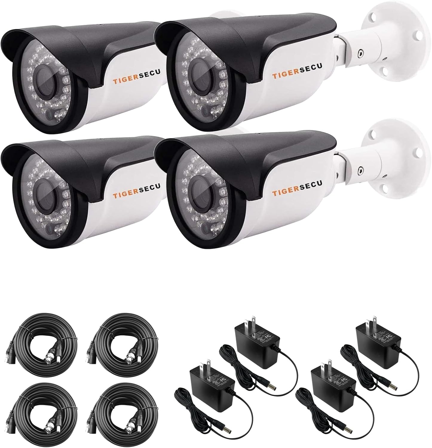 TIGERSECU Super HD 1080P 4-in-1 Security 4-Camera Bundle