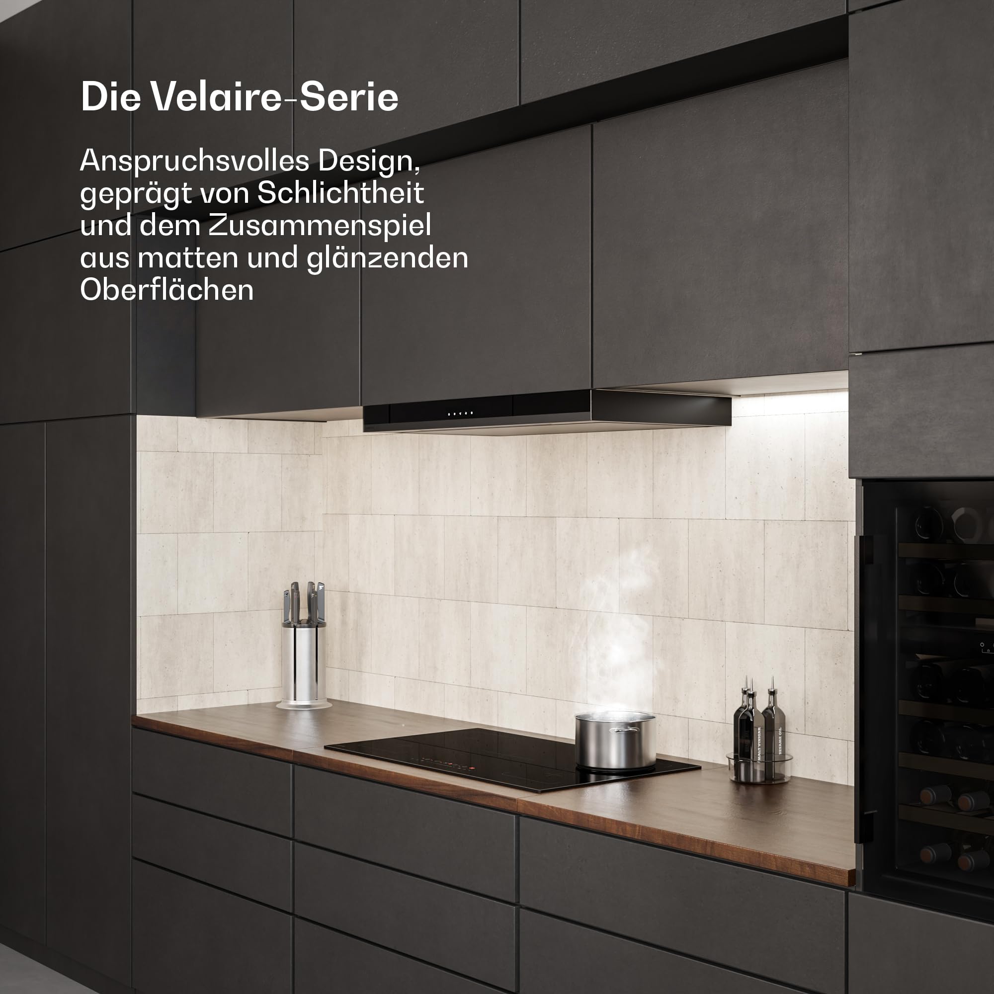 Klarstein Velaire Induktionskochfeld - 90cm, 5 Zonen, 7200W Boost, Touch-Slider, Timer, Kindersicherung, Restwärmeanzeige, Flexzonen, Glas, Kochfeld Induktion