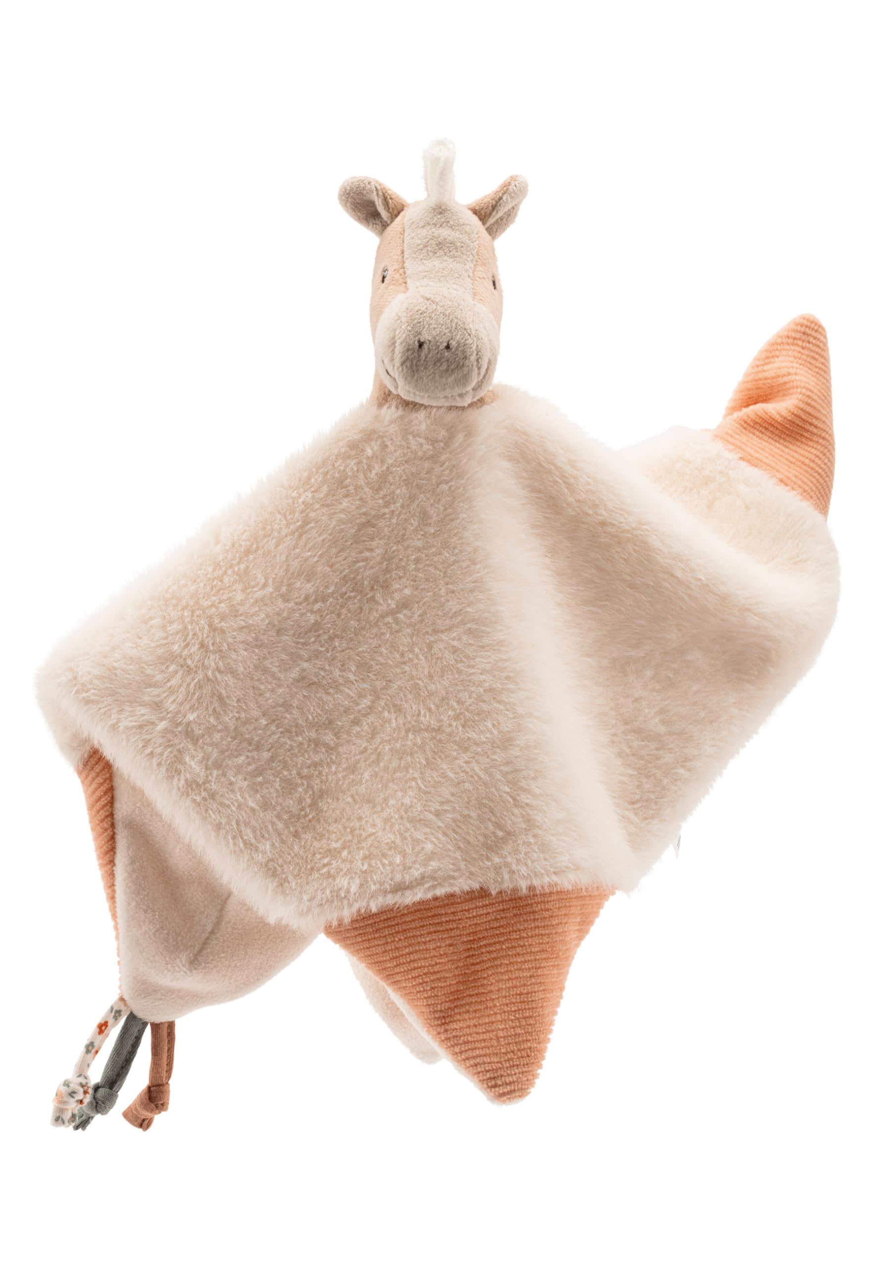 Sterntaler Manta de Seguridad S Caballo Sunny – Manta para bebé de Suave Felpa y Pana – Manta para bebé y niños con Nudo – Baby Kuscheltier con sonajero para casa y Viajes, Color Crudo