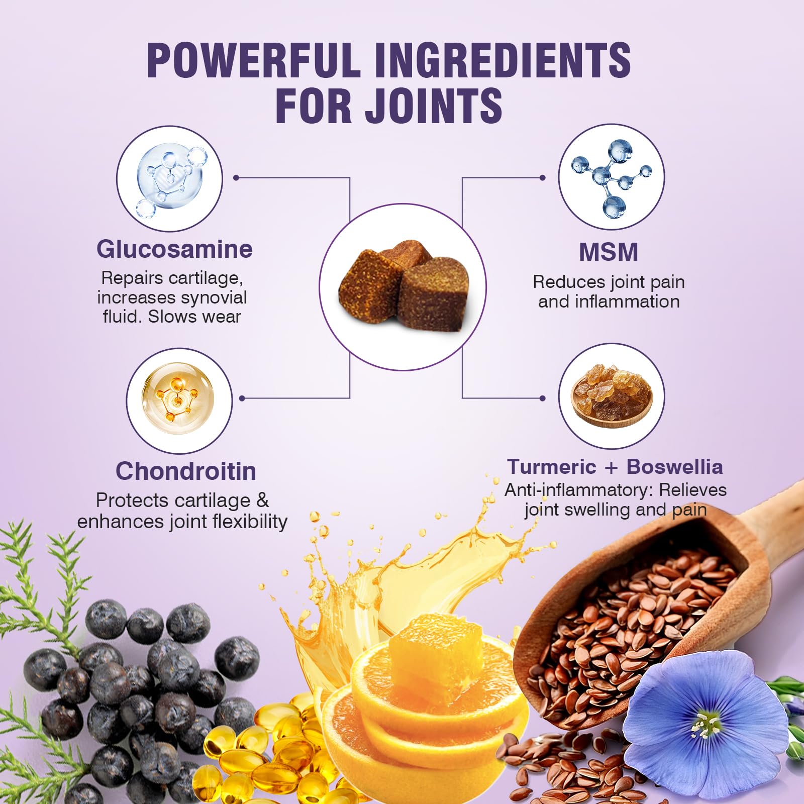 Glucosamine for Dogs 200pcs Joint Support Supplement Dog Hip and Joint Chondroitin Chews Treats with MSM Dog Joint Pain Relief Mobility Supplements Chicken Flavor Fit All Large Small Medium Breed - image 3