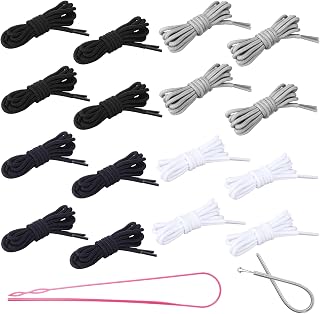 Zeyune 16 Pcs Drawstring Cord, 60 Inches XL Replacement Drawstring with Easy Threader Hoodie String Replacement for Pants Sweatpants Jackets Trunks Coats(Black,White)