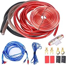 Ymiko 4 Guage 2800W Cable for Installing Amplifier Cable Kit Car for Audio Subwoofer Amplifier Speaker Cable Kit Fuse Suit Power Amplifier Cable Set