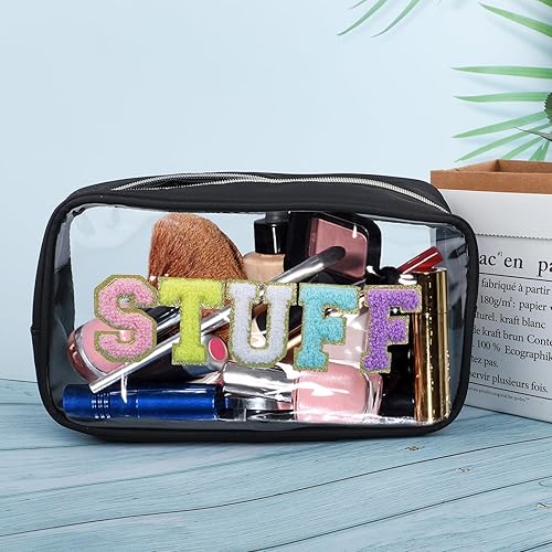 Miniatura 2 de CHRIMISS Bolsa de maquillaje para mujer, bolsa de cosas preparadas, organizador de bolsas de parche con cremallera, impermeable, portátil, bolsa de