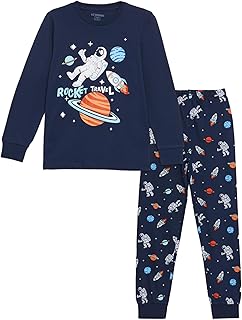 طقم بيجامة برقبة دائرية ضيقة للأولاد من ال سي وايكيكي