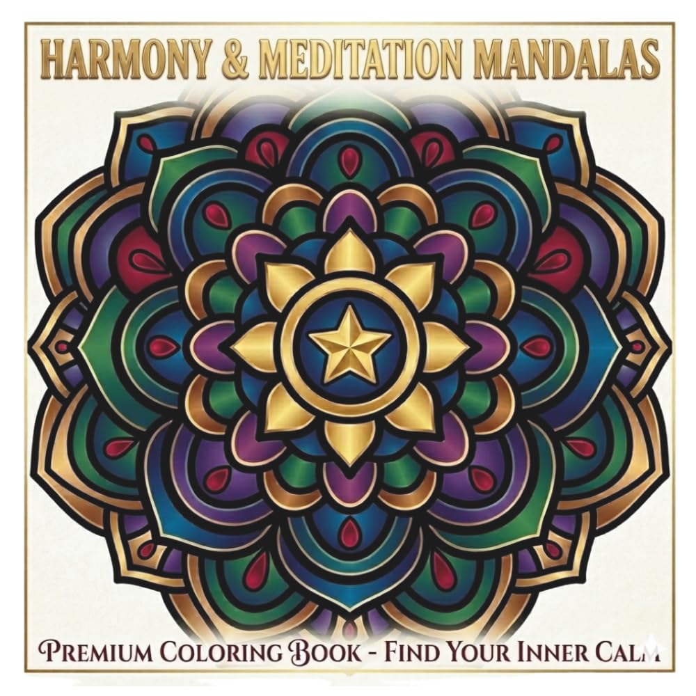 HARMONY & MEDITATION MANDALAS: Simple & Bold Designs for Easy Coloring and Quick Relaxation