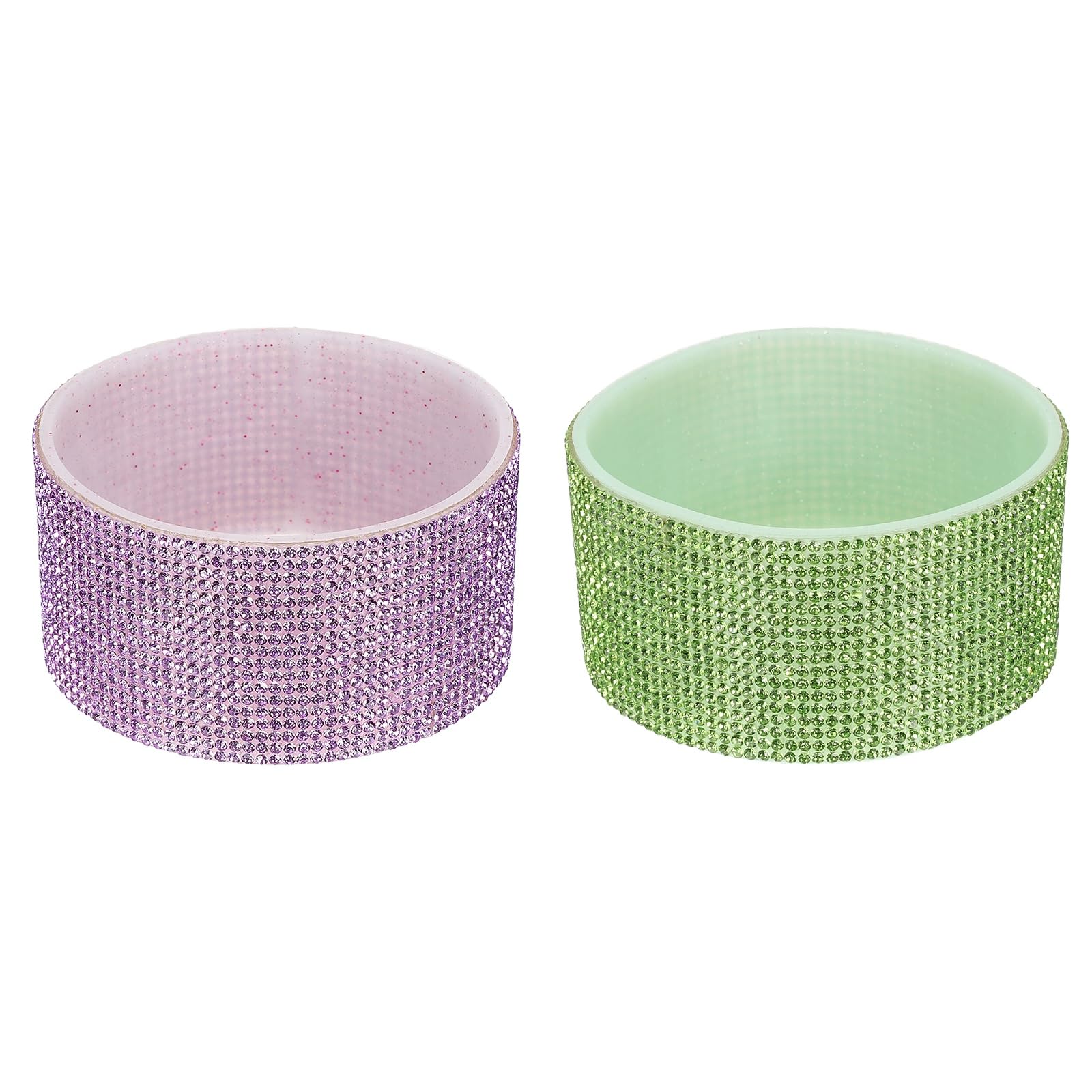 PATIKIL Glitter Silicone Boot, 2 Pcs Diamond Water Bottle Protective Boot Shining Anti Slip Cup Sleeve Accessories for Stanley Tumbler 20-40OZ with 2.9"-3" Bottom, Purple/Green