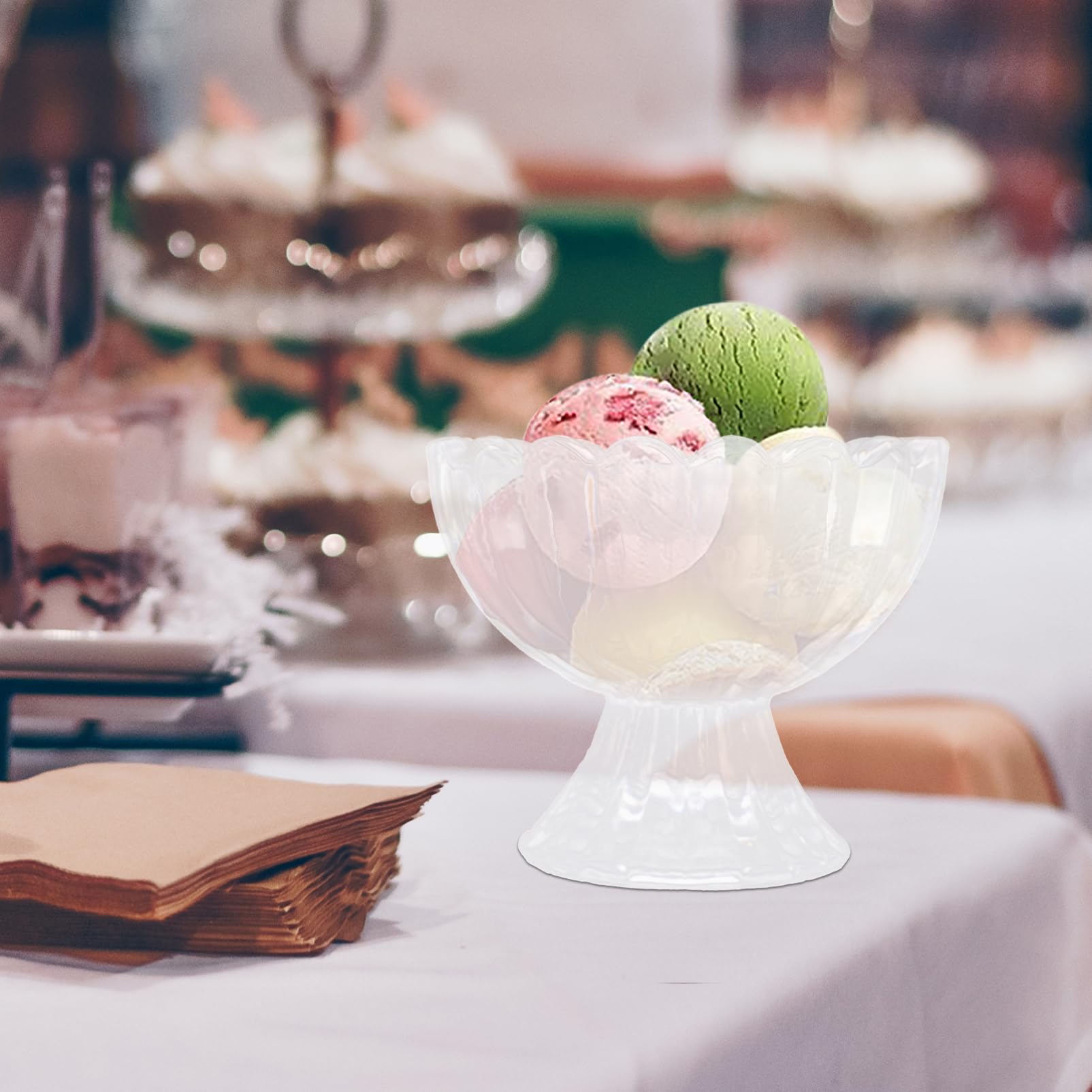 PRETYZOOM 1 Juego Copa De Helado Tazón De Postre Tazones De Postre Con Frutas Vasos De Cristal Con Pie Vasos De Platos Para Helado Tazones Para Helado Copa De Aperitivo Copas 6 piezas