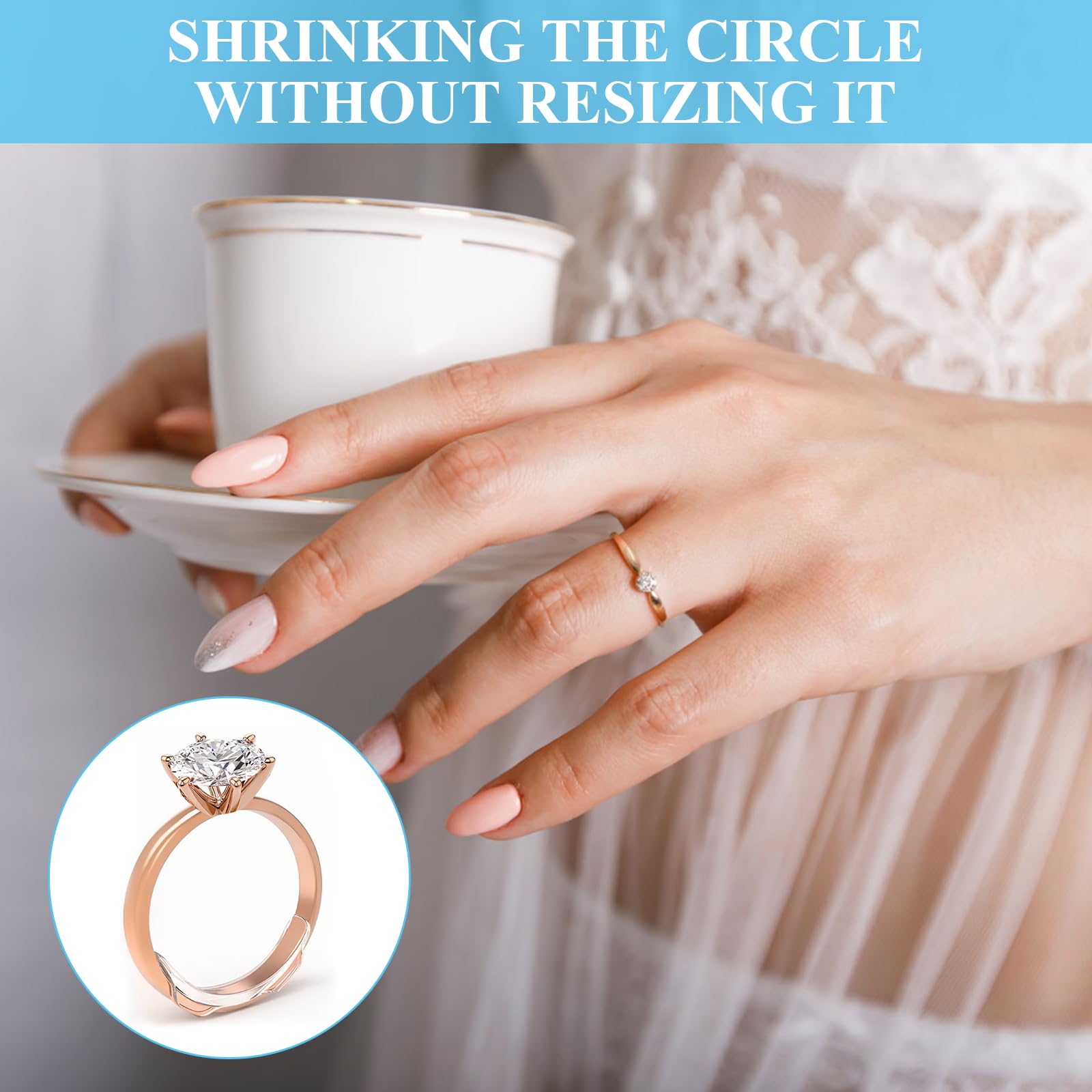 Amexo 36 Piezas Ajustador de Tamaño de Anillo para Anillos Sueltos Reductor Anillo Invisible Protectores de Anillo para Mujeres y Hombres Ajustador Anillo Transparente Apto Para Todos Anillos