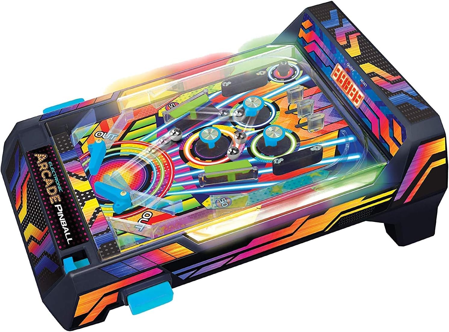 Electronic Arcade Jeu de Flipper de Table Jouet Interactif pour Enfant | Effets sonores et lumineux, bumpers vibrants, affichage du score LED - jeu d'arcade classique - cadeau interactif enfants
