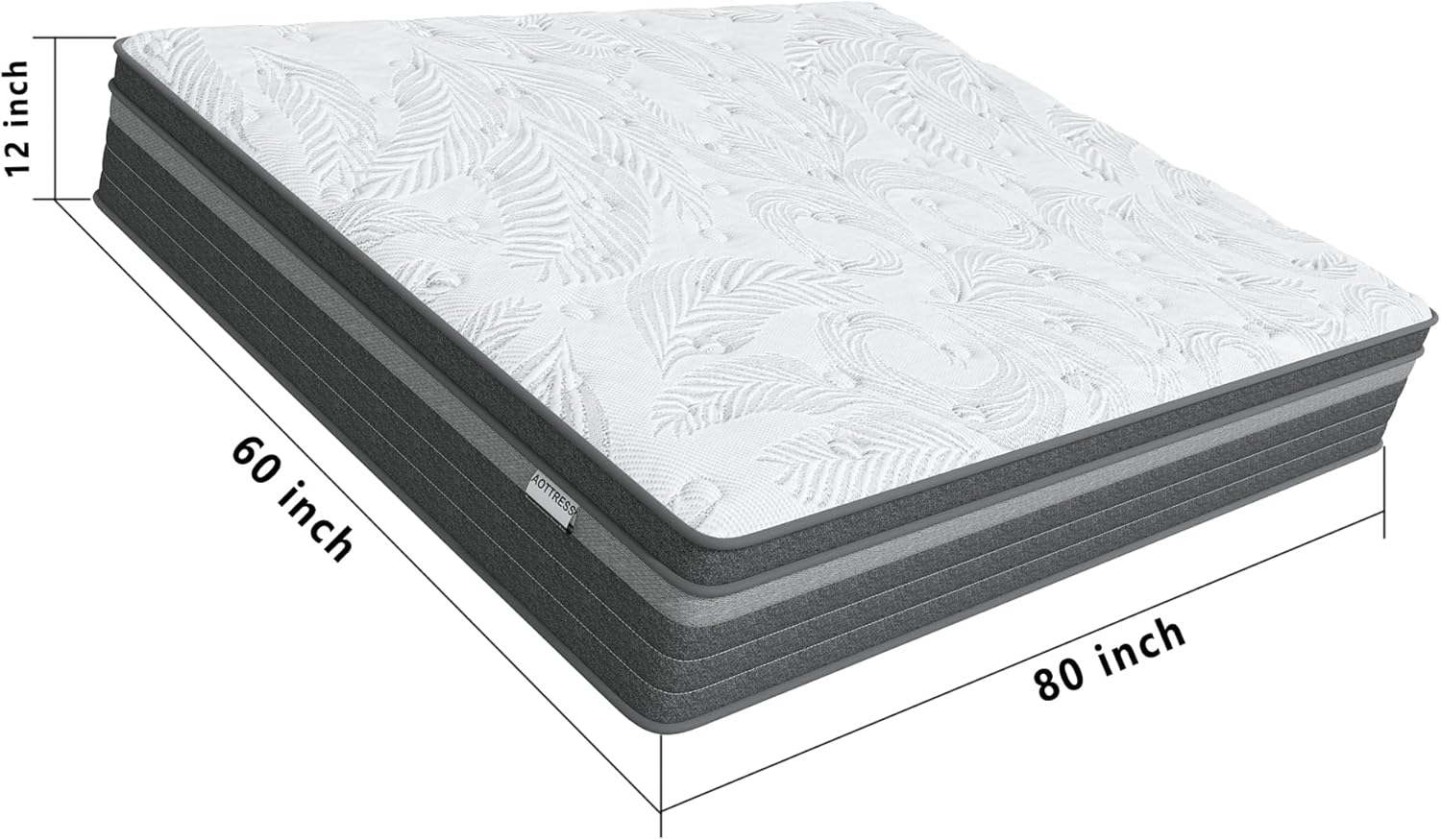Queen Mattress in a Box 12 inch Queen Size Mattress Hybrid Design with CertiPUR-US Foam Pressure Relief Motion Isolation 100 Nights Trial