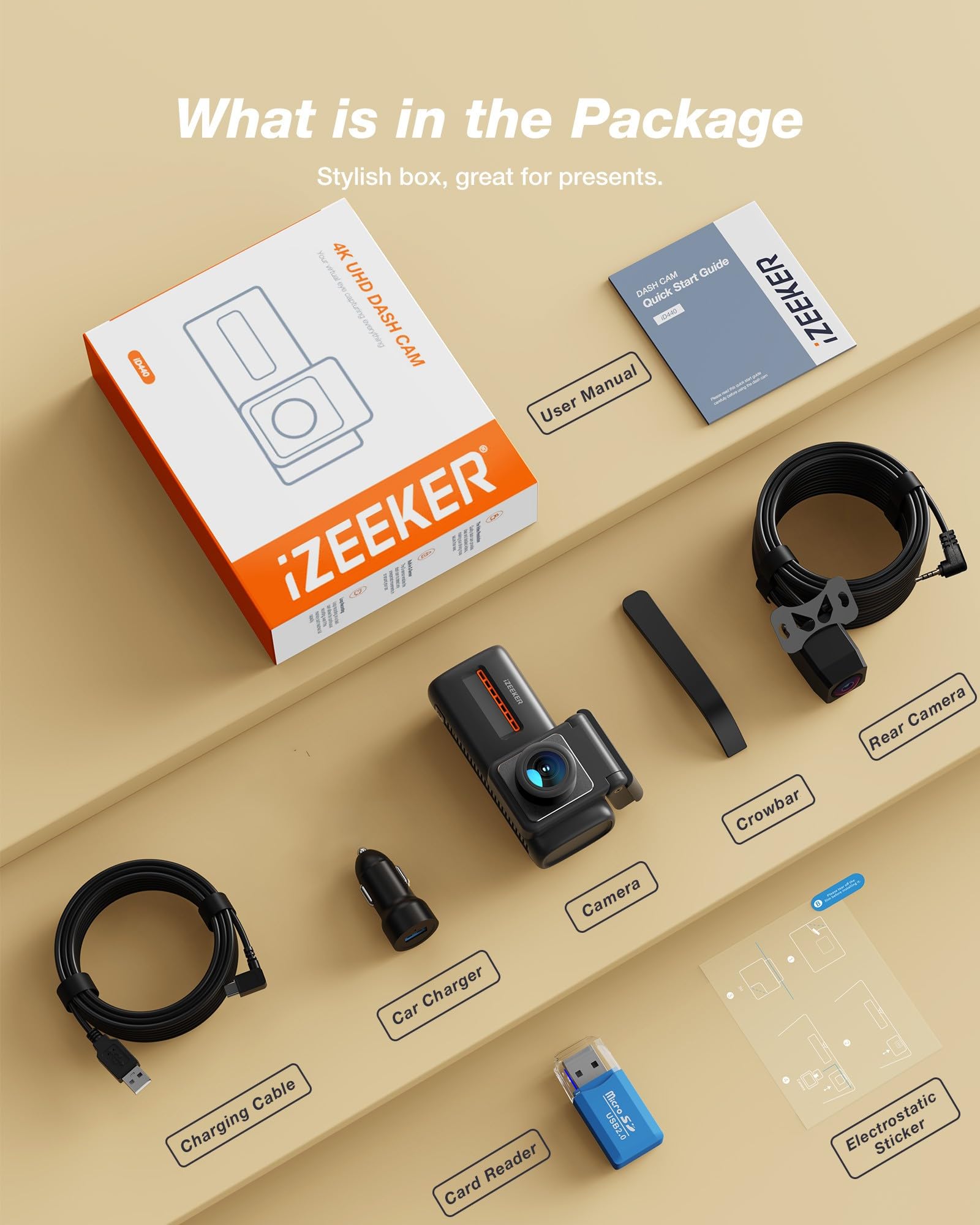 iZEEKER Kamera pokładowa 4K WiFi