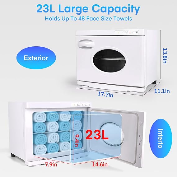 TopDirect Hot Towel Warmer Cabinet 23L, Extra Large Capacity Towel Warmers Spa with See Through Window, Professional Towel Heater Cabinet for Spa, Salon, Home