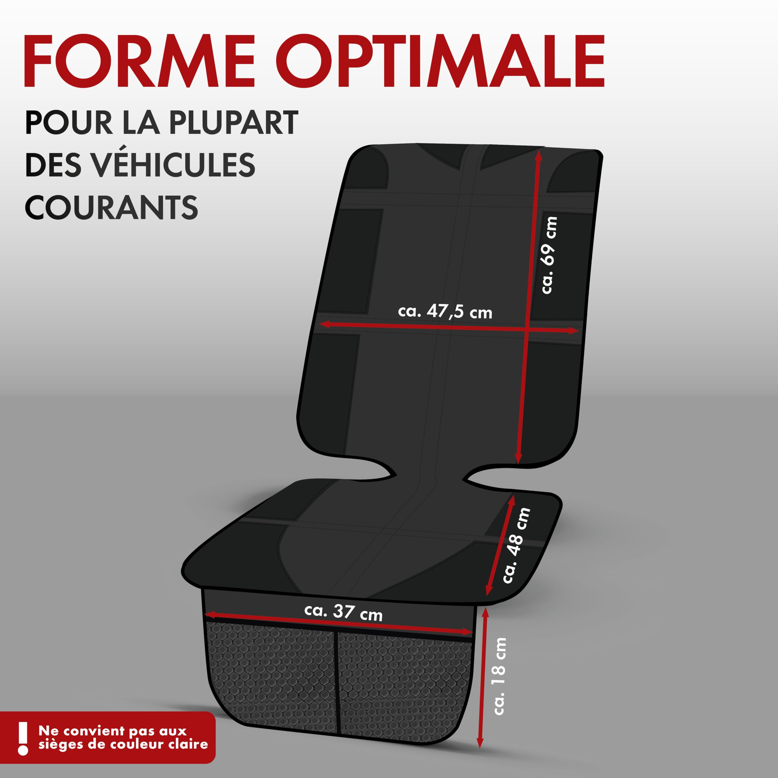 Walser Protège-siège Enfant, Protège-siège Voiture pour siège Enfant, Protège-siège Voiture antidérapant, George Premium XL Compatible ISOFIX Noir