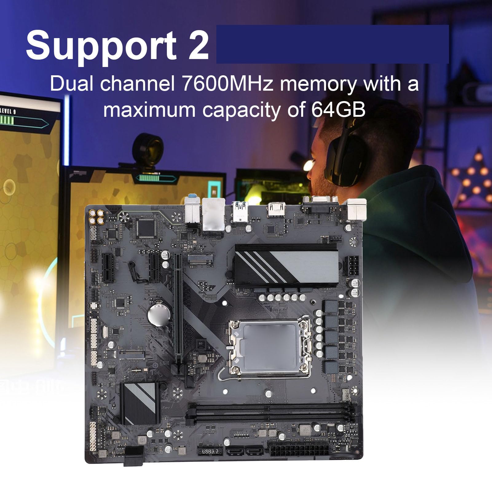 Jectse Carte Mère B760M, DDR5 7600MHz, 2 Emplacements M.2