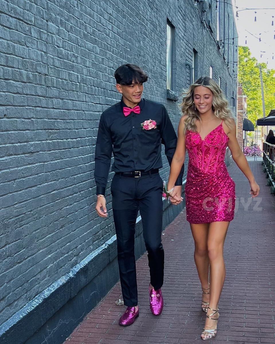 Sparkly Sequin Homecoming Dresses for Teens 2026 Spaghetti Strap Short Prom Dress Tight Mini Cocktail Party Gown - Image 7