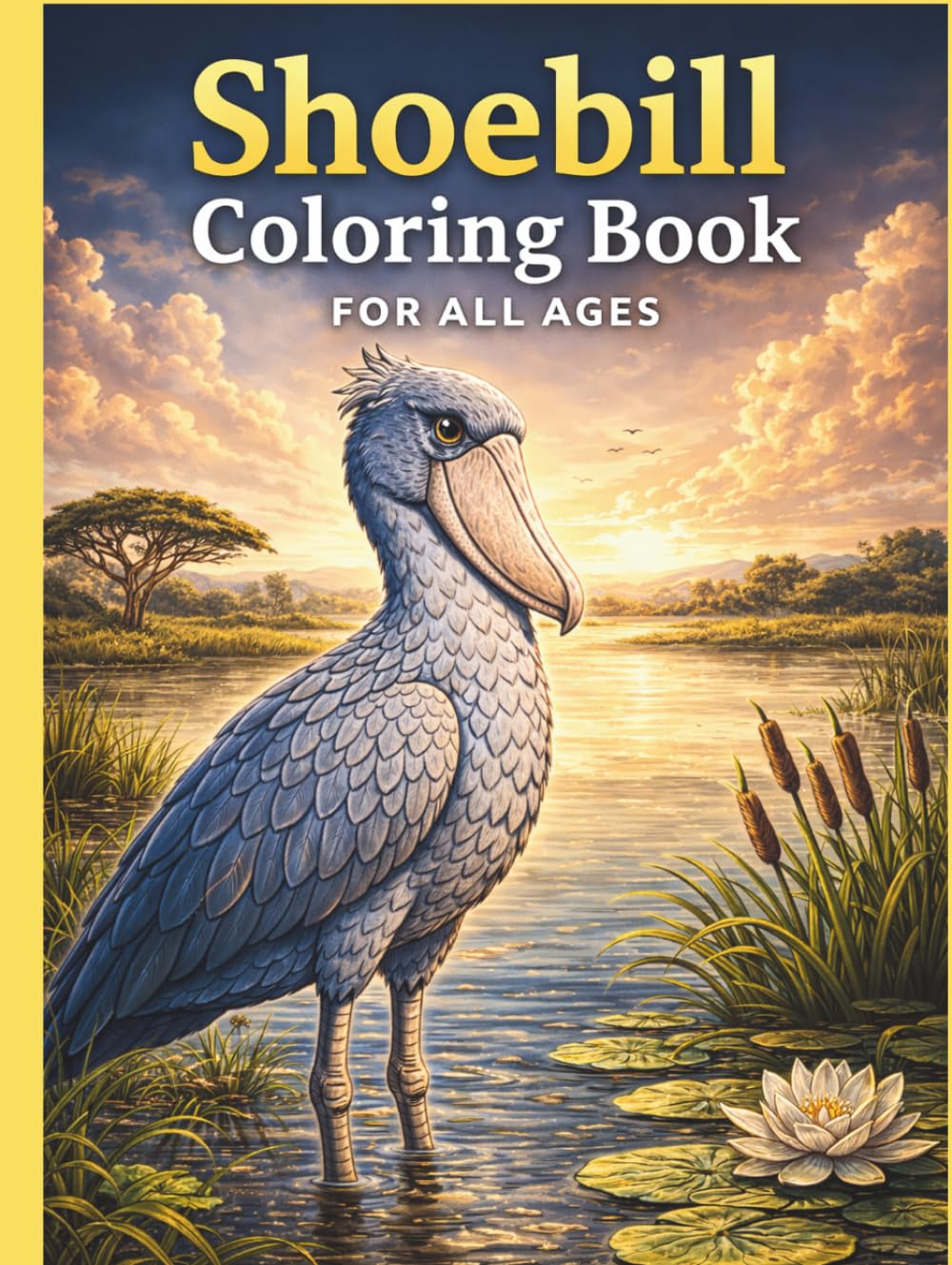 Shoebill Coloring Book for All Ages: Realistic, Cute & Relaxing Shoebill Bird Designs for Kids, Teens and Adults: 50 Easy & Detailed Shoebill Coloring ... for Creativity, Relaxation and Fun Learning