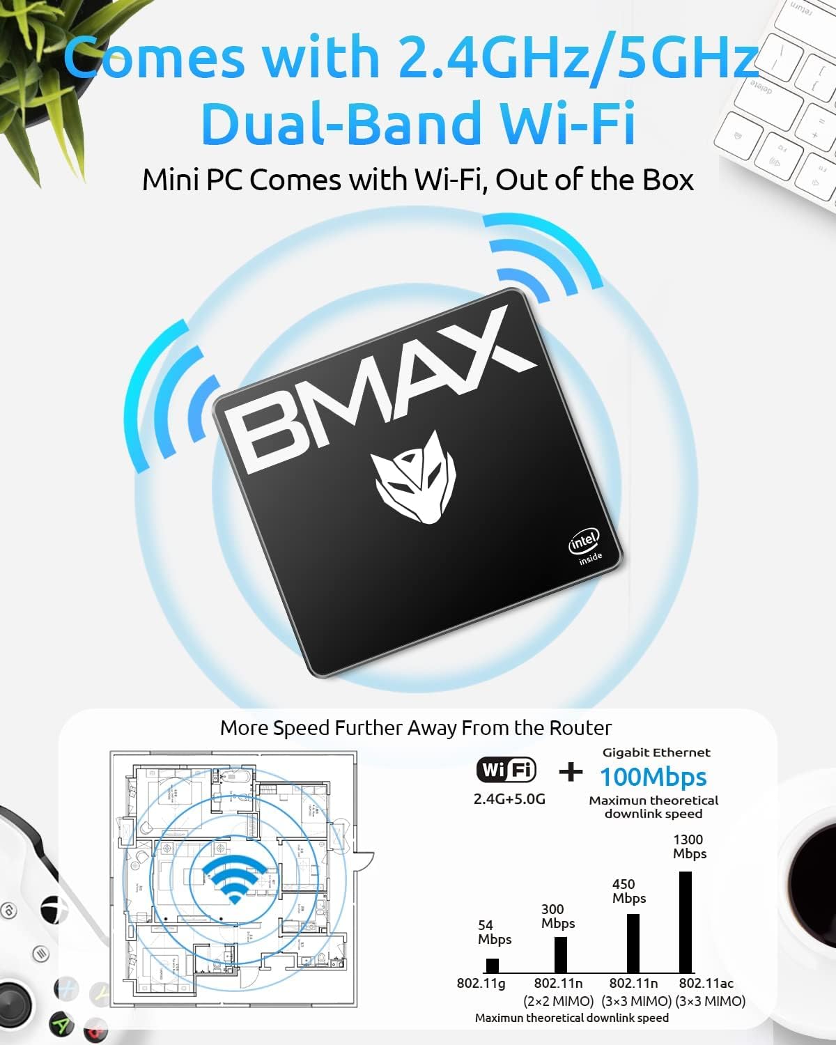 Bmax Mini PC Mounted Behind Monitor
