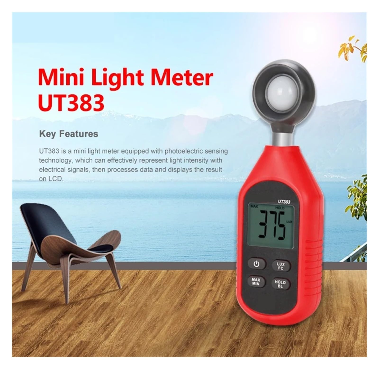 Medidor de luz 200.000 Lux Luxómetro Digital Luminancia Lux FC Prueba MAX Min Iluminómetros Fotómetro