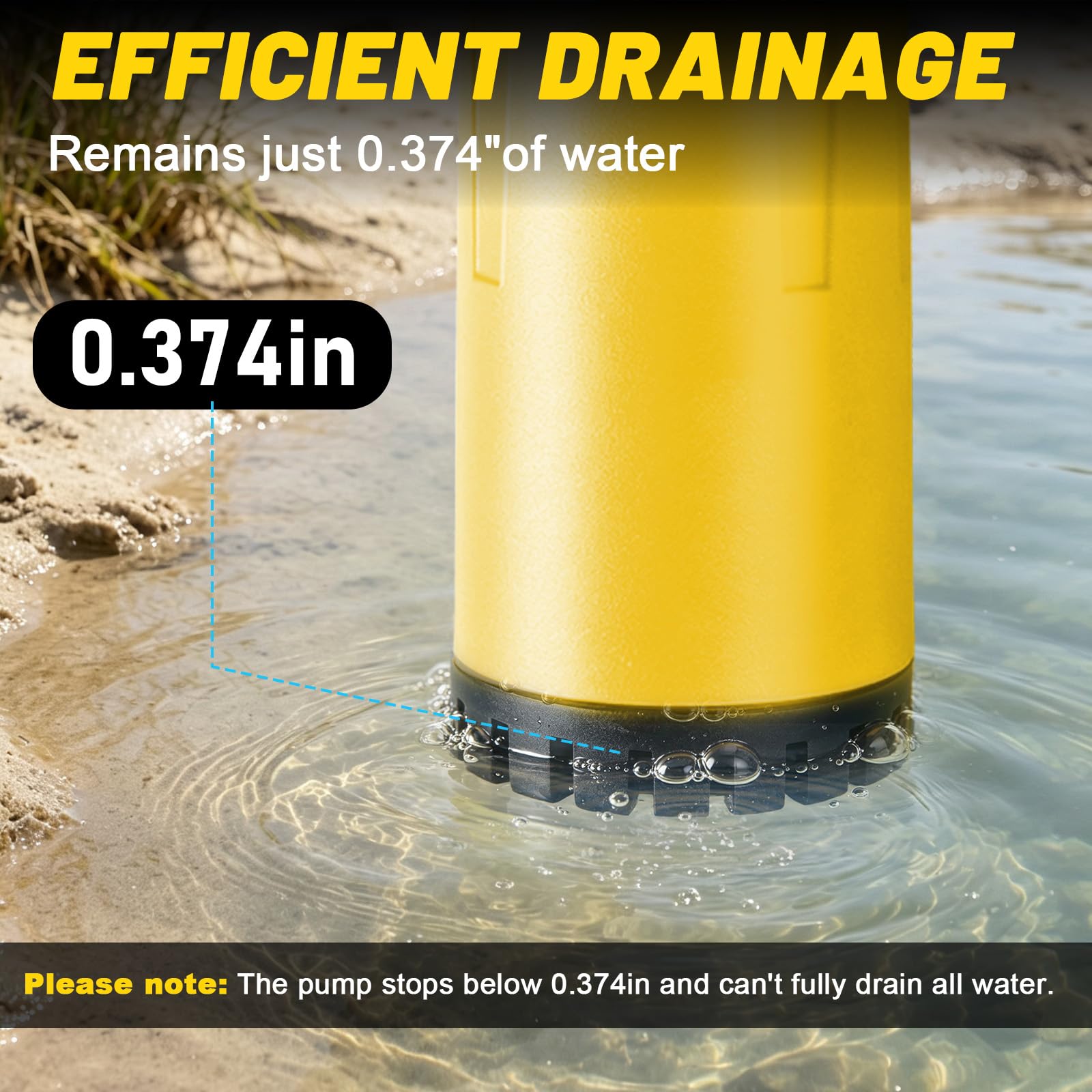 Akku-Regenfasspumpe 50 l/min kompatibel mit Dewalt 20V-Akku (ohne Batterie) | tragbare Stabpumpe, mit Sprühkopf und 1,5 m langem Schlauch, für Pools, Gärten, Teichen, Fässern