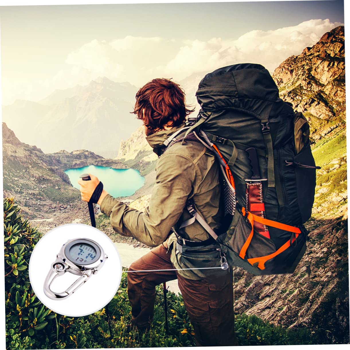 LIFKOME 2stücke Mini Carabiner Uhr Multifunktionale Edelstahl-hängeuhr Für Outdoor-aktivitäten Und Stoßfest Für Rettungsdienst Und Abenteurer Blau
