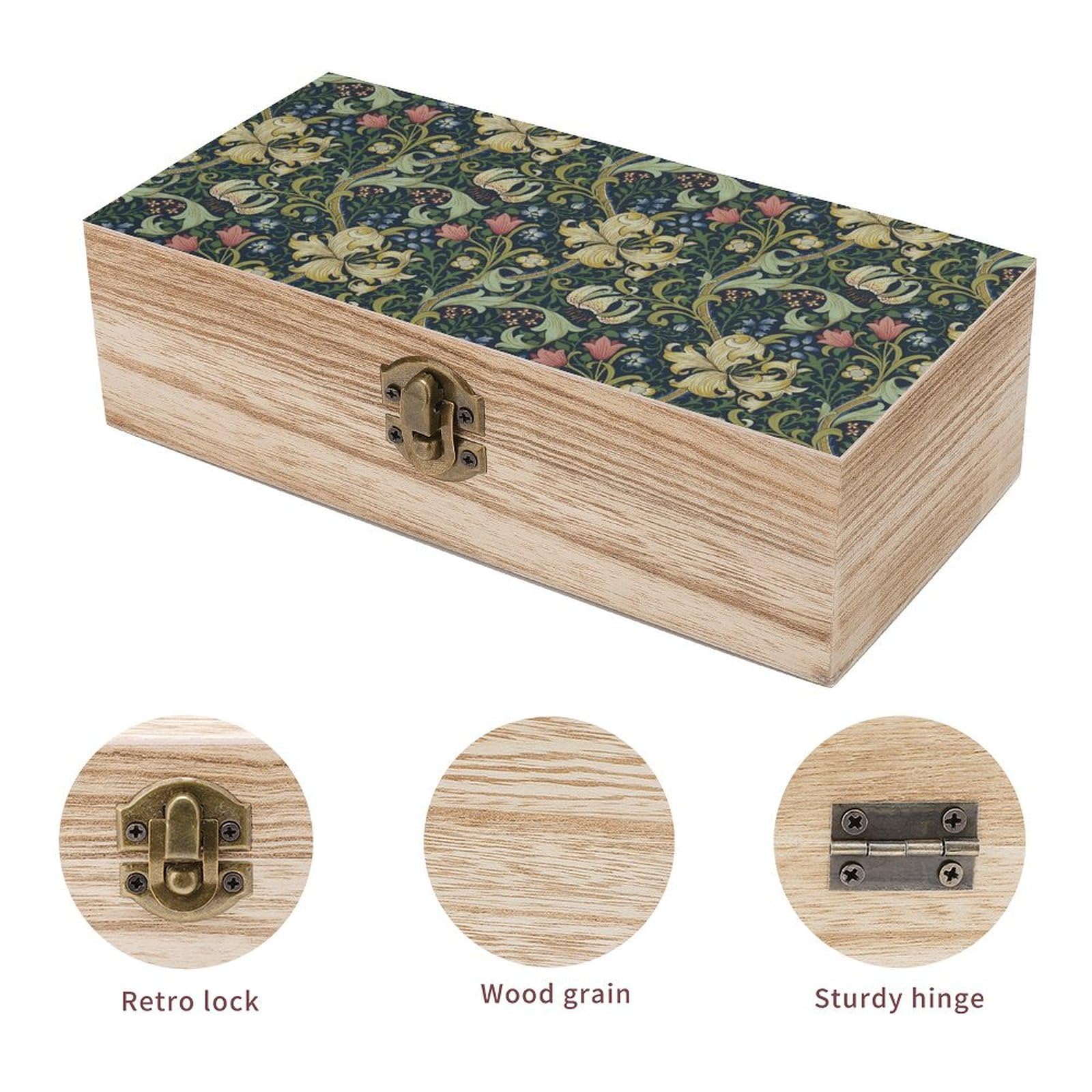 花柄装飾の木製ボックス(S wiss 製) Amazon｜木製ボックス ウィリアムモリス 花柄 収納ケース アクセサリー