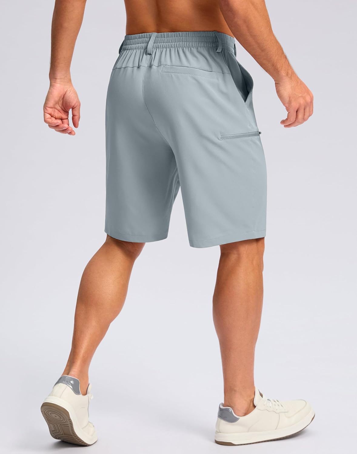 G Gradual Men's Casual Shorts 9" Lightweight 4 Pockets Stretch Quick-Dry Summer Shorts for Golf Work Hiking Trips (9", Light Grey, 4XL) - Image 2