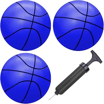 ABAJI Toy Ball Mini 5" Ball Pump Needle Rubber Material for Mini Hoop Toddlers Kids Teenagers for Pool Indoors Outdoors