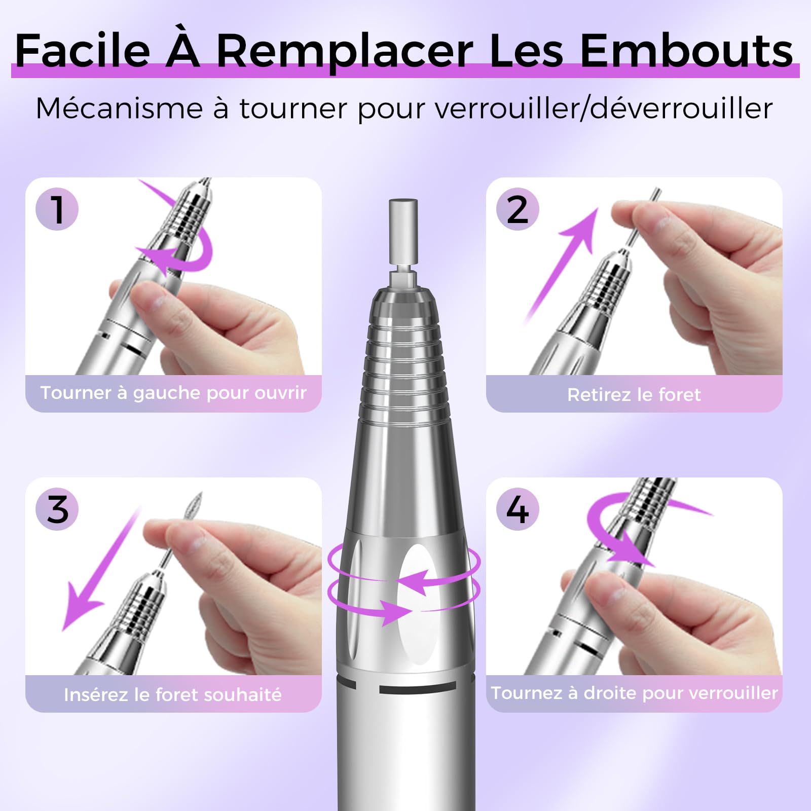 NAILGIRLS Ponceuse pour Ongles Professionnelle 35000RPM 11 en 1, Vitesse Réglable et Portable, avec Écran LCD pour Pédicure/Manucure et Pédale, Puissante et Silencieuse, pour Salon/Maison