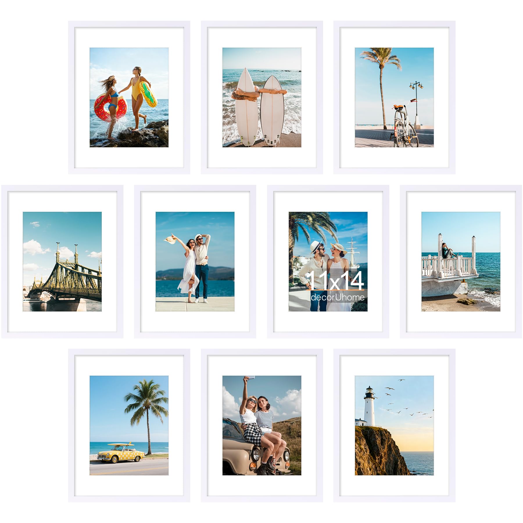 decorUhome 10 Pack 11x14 Picture Frame Collage Wall Decor