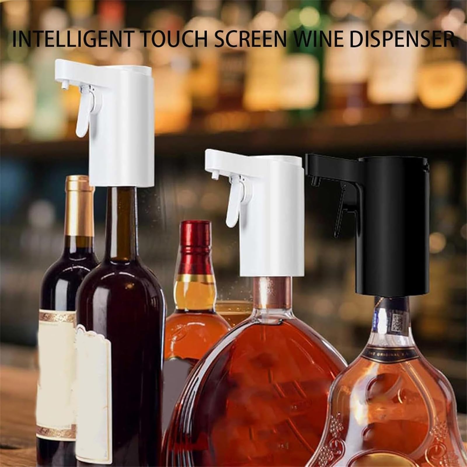 Dispensador de Vino sin Abrir Botella, Dispensador de Vino Automático, Apto para la Mayoría de Botellas de Vino (Negro)