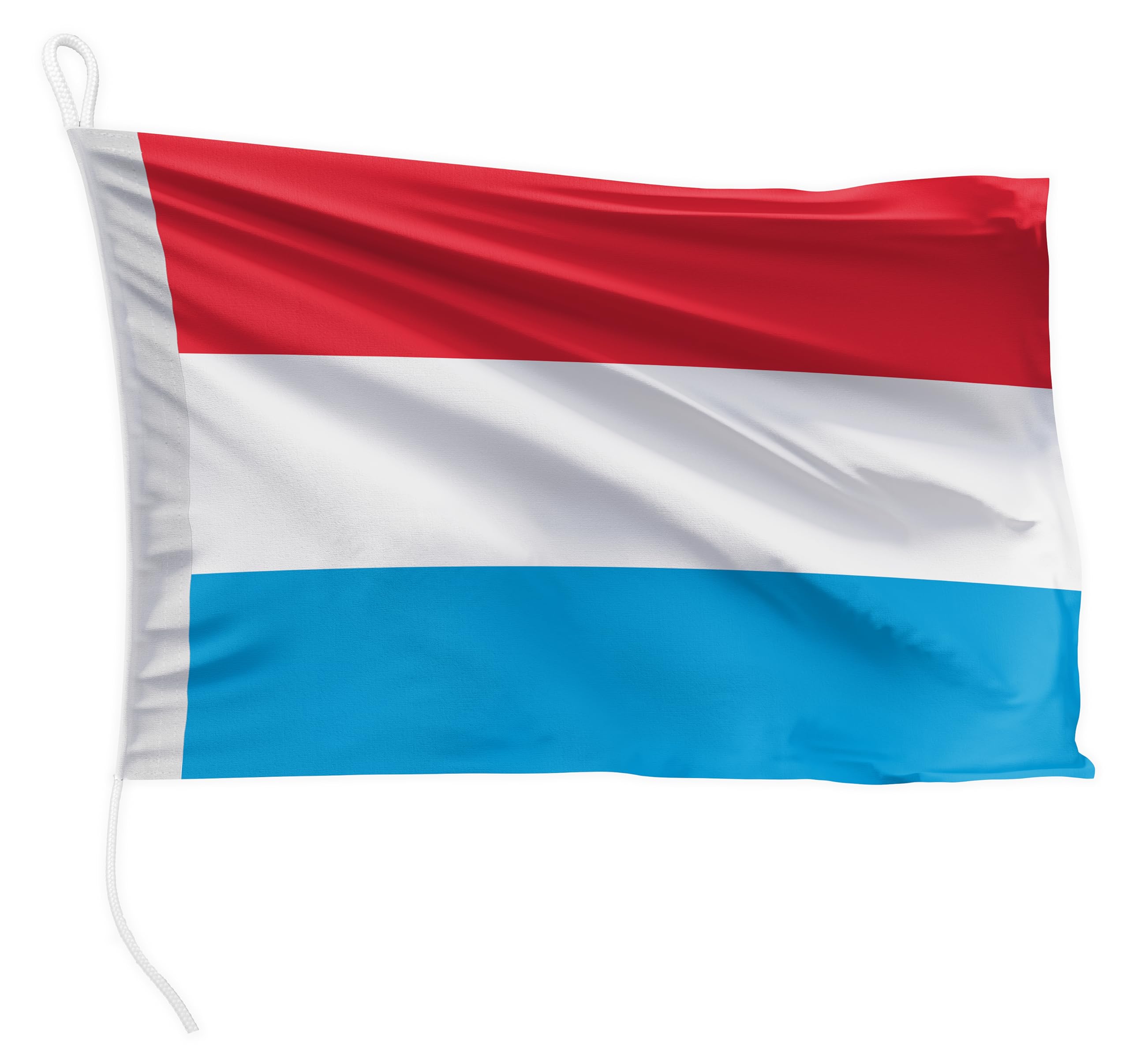 FLAGLY Premium Boat Flag Luxembourg 40 x 60 cm - 115 g/m² Fabric Weight - Printed, Robust with Knit & Loop, Boat Accessories Motor Boat (40 x 60 cm - Luxembourg)