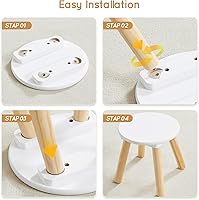 Vista 5 de Beright Taburete de madera para niños, taburete para niños, mesa sensorial perfecta a juego, taburete resistente de 9 pulgadas con cuatro patas