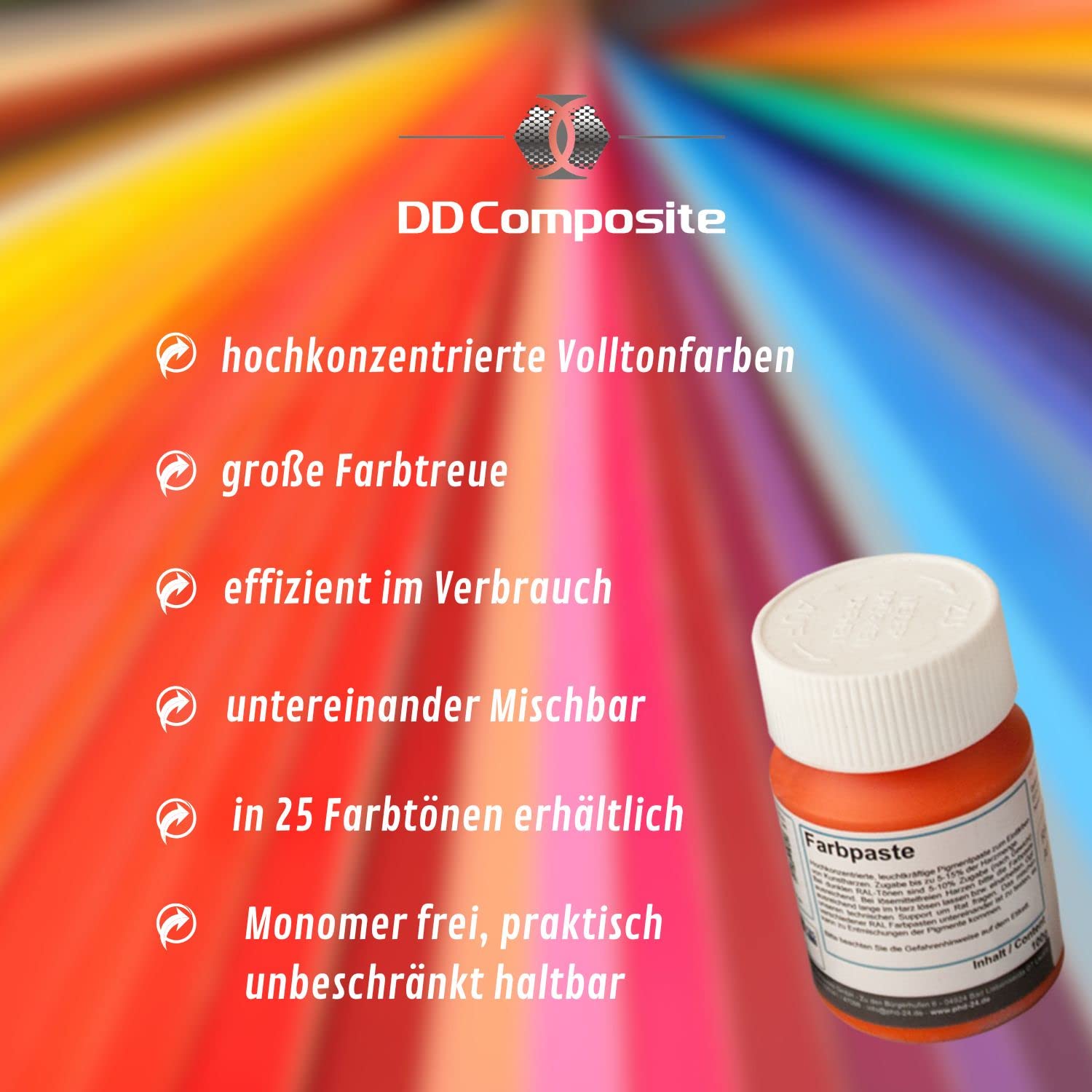 DD Composite Farbpaste 100g reinweiß RAL 9010 Pigment hochkonzentriert für Kunstharze Epoxidharz Resin Polyesterharz Gießharz farbintensiv deckend