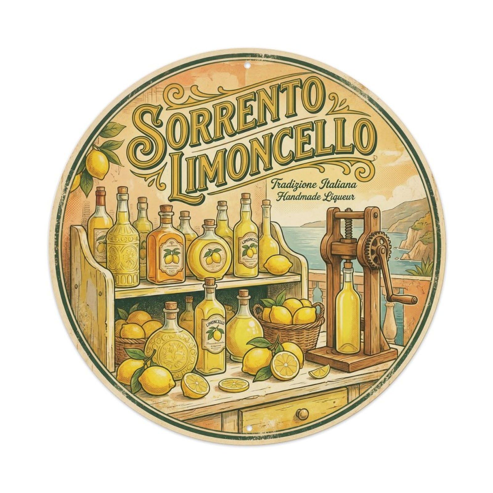 Classic Sorrento Italy Limoncello Culinary Travel Metal Tin Sign
