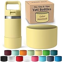 Vista 17 de Jmoe USA Bota de silicona para botella Yeti Rambler Jr de 12 y 18 onzas, funda de 0.079 in, funda antideslizante, protector para la parte inferior