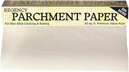 Regency Wraps Parchment Paper For Non-Stick Cooking and Baking, Lining Cookie Sheets, Cake Pans, Air Fryer and Microwave safe, Greaseproof, white, 30ft Roll (pack of 1)