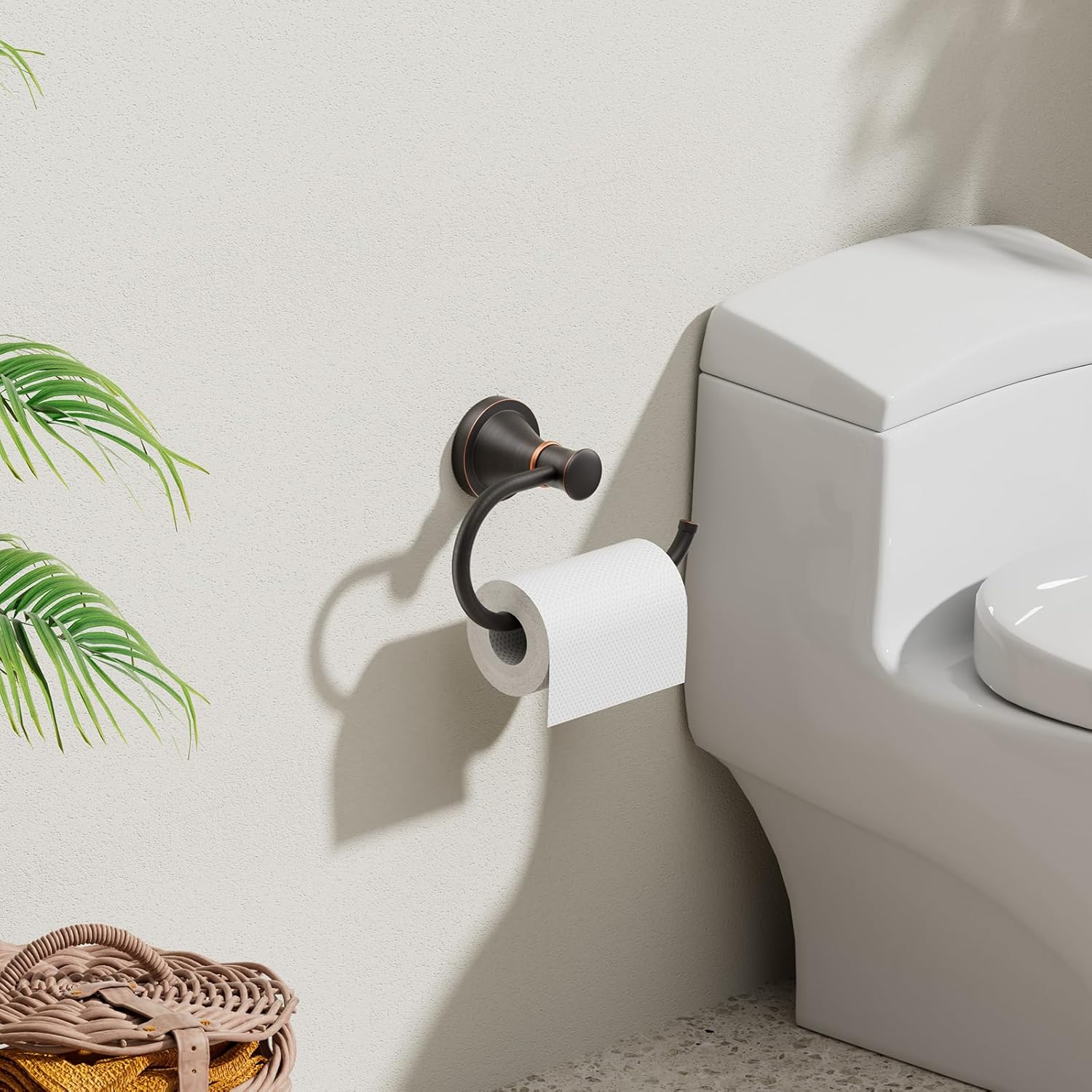 BESy Oil Rubbed Bronze Toilet Tissue Paper Holder Oil Rubbed Bronze Bathroom Accessories Toilet roll Paper Hanger, Wall Mounted, Rustproof