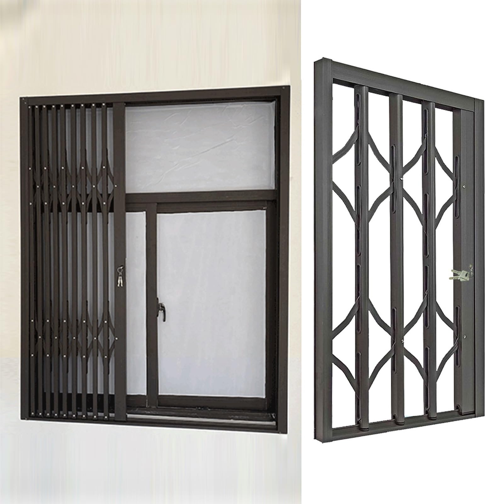 Barras Securi expandibles para bloqueo deslizante gris para niños para interiores y exteriores, seguro Ber (90 x 110 cm) dispositivo seguro para niños