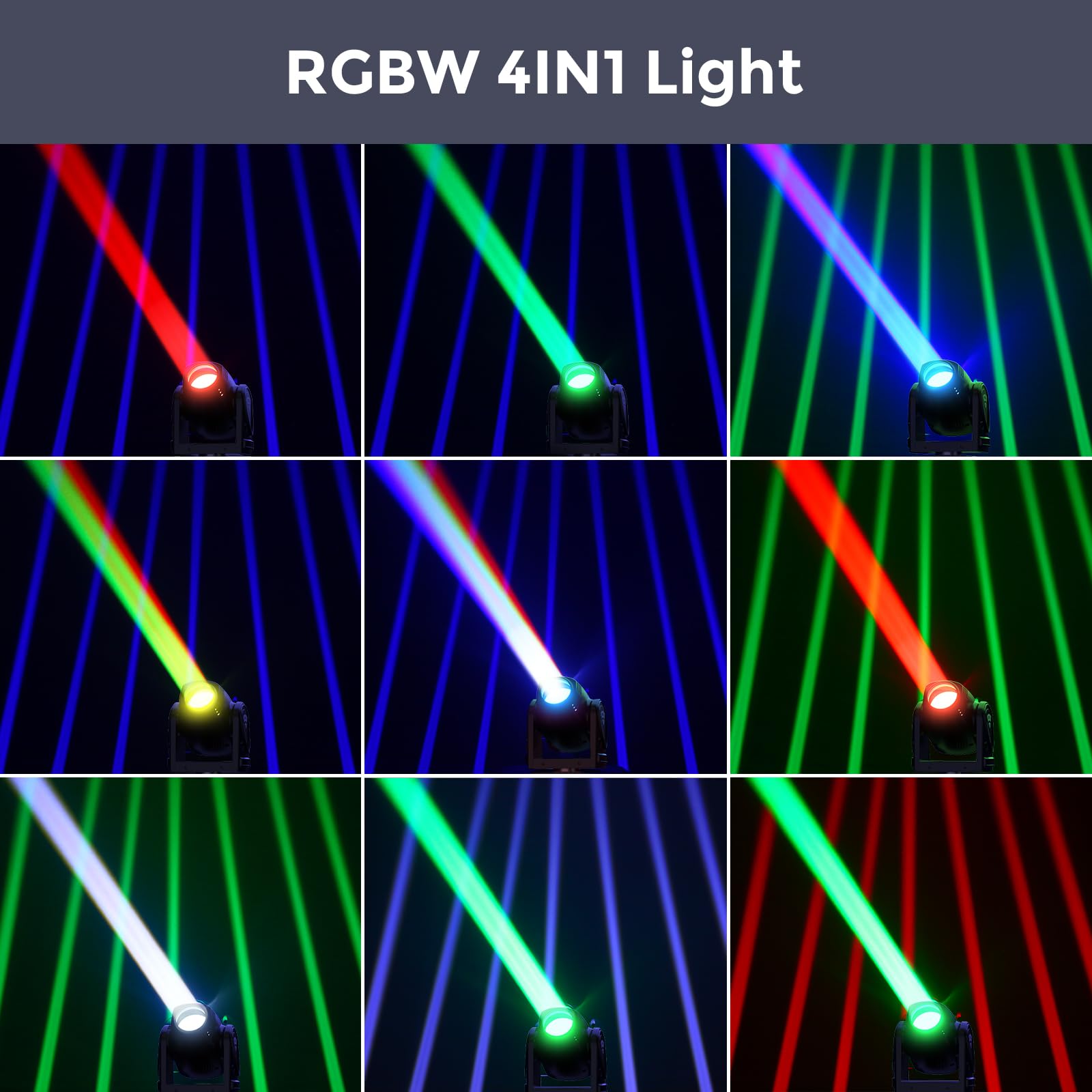 UKing LED Moving Head Beams d-mx Lichteffekt Mini LED Pinspot Licht RGBW 11/13 CH Discolicht Lichteffekte Musikgesteuert für DJ Disco Partylicht Club Bar Bühnenbeleuchtung