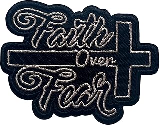 Faith Over Fear Patch, 3 Inches Sew On Iron On Patches Embroidery Patches for