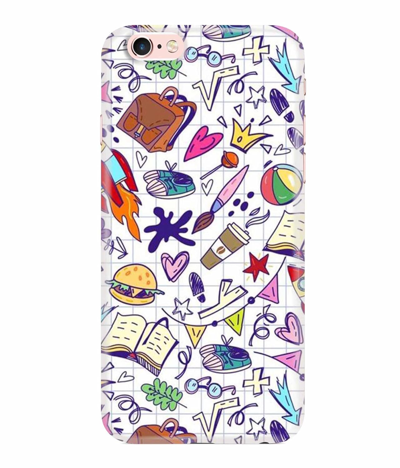 Dugvio Printed Colorful Hard Back Case Cover & Compatible for Apple iPhone 6 / iPhone 6S | Student Study Gadgets Art (Multicolor)