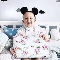 Vista 6 de Paquete de 2 fundas de almohada para niños pequeños, funda de almohada de viaje con flores moradas para niñas, cierre de sobre, fundas de almohada