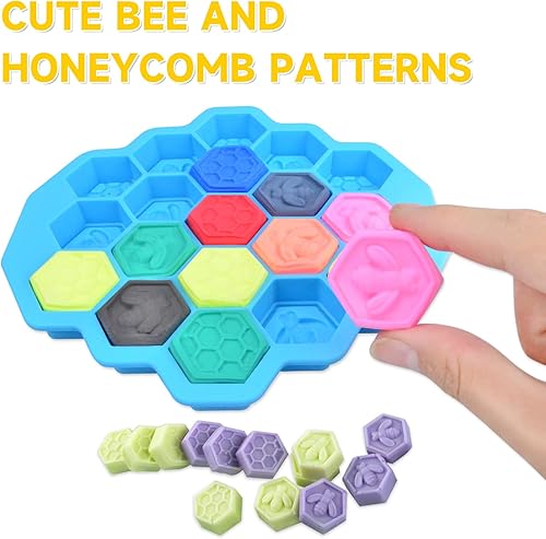 Miniatura 5 de 3 moldes de silicona de abejas de panal, moldes de chocolate con 19 cavidades, moldes de silicona de grado alimenticio para hornear, molde