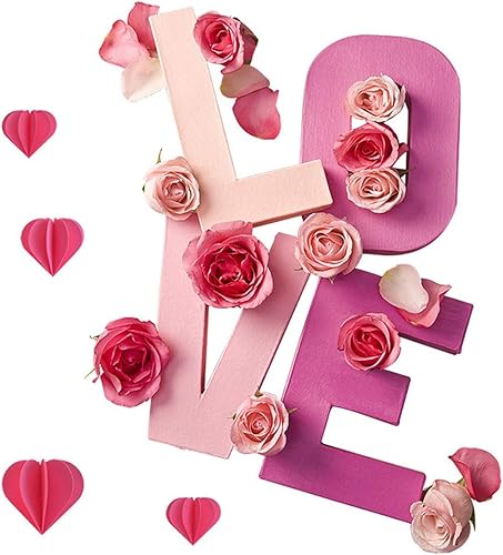 GWTAECH Calcomanías de pared con imagen de San Valentín calcomanías para dormitorio pared amor rosa tallada día de estar calcomanía de pared para