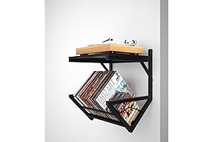 Vinyl Record Display Wall Mount - Contemporary Home Décor Record Player Wall Shelf